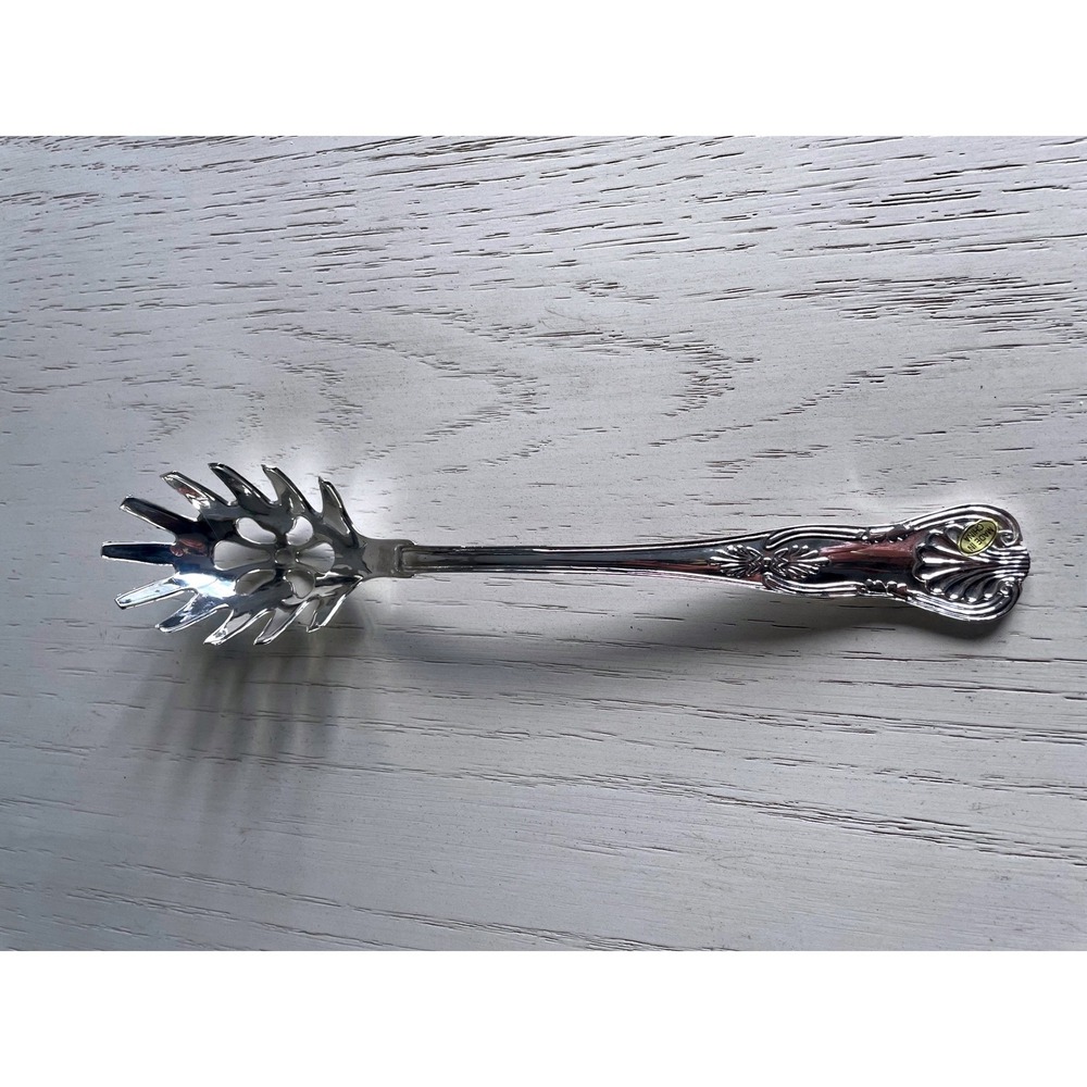 Vintage Silver Plated Spaghetti Server Spoon Elegant Ornate Serving Utensil 9.5